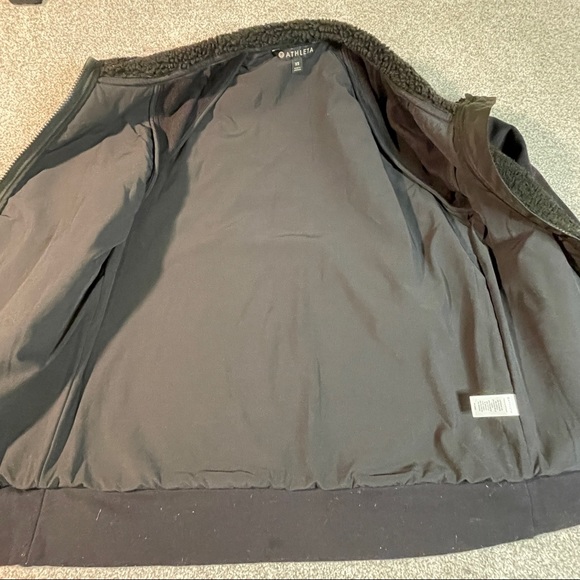 ATHLETA Range Sherpa Full Zip Up Zip Side Pockets Black Fleece Jacket Size XS - Picture 4 of 8
